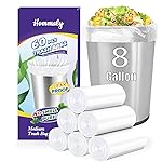 8 Gallon 60pcs Medium Clear Trash Bags Strong Clear Garbage Bags, Bathroom Trash Can Bin Liners, Plastic Bags for Office Home Kitchen, Waste Basket Liner, Fit 30 Liter, 7,8 Gal(8G60-Clear)
