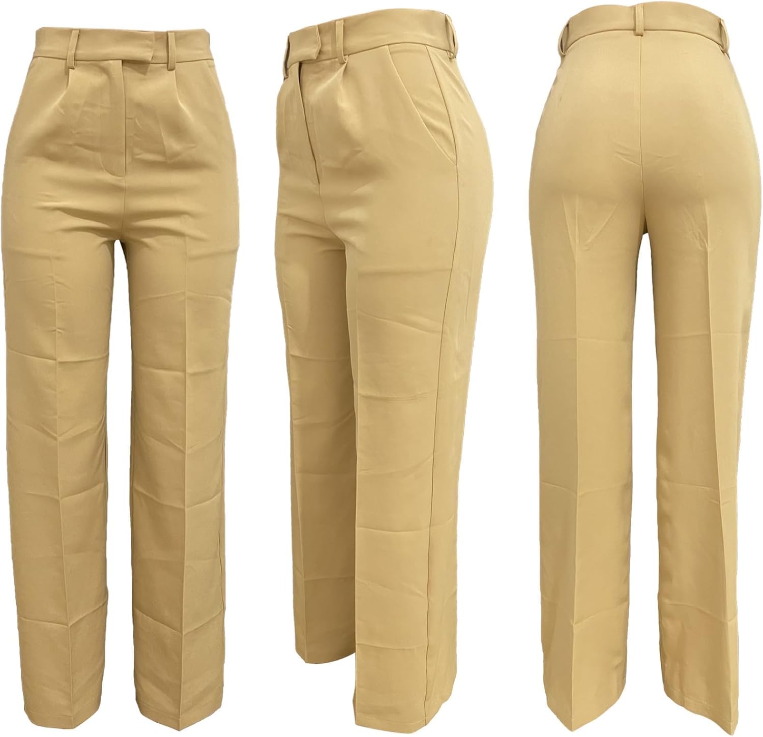 Lucuna Women's Wide Leg Dress Pants High Waisted Straight Leg Slacks Business Office Work Pants Trousers - Image 5