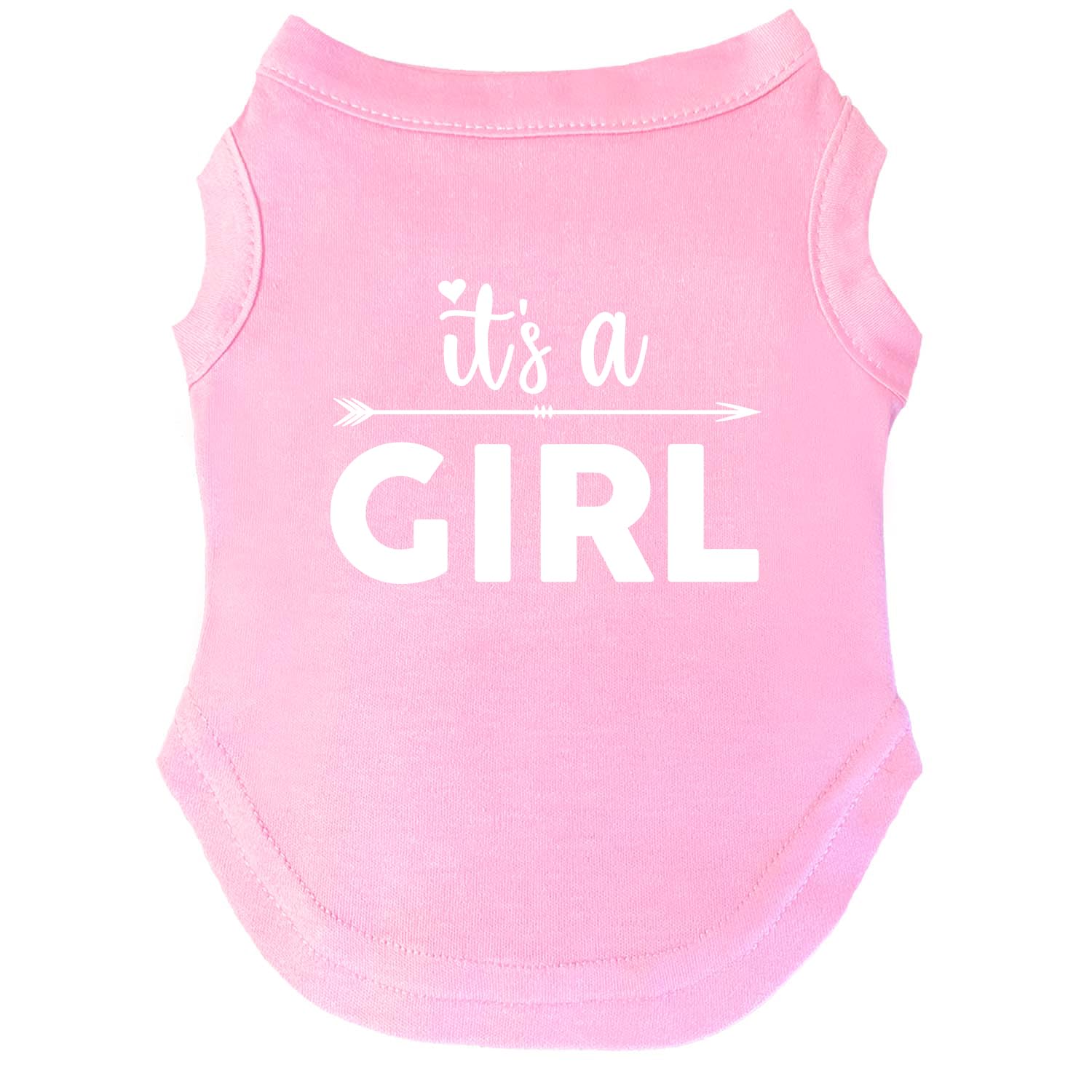 It's A Girl Dog Tee Shirt | Sleeveless Breeds | Gender Reveal | Baby Announcement | Boy or Girl |Light Pink, 4X-Large 423