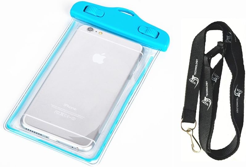 Ajtech Universal Waterproof Carrying Case for Cellphone - Ipx8 Certified to 100 Feet [30 Meters] (Blue)