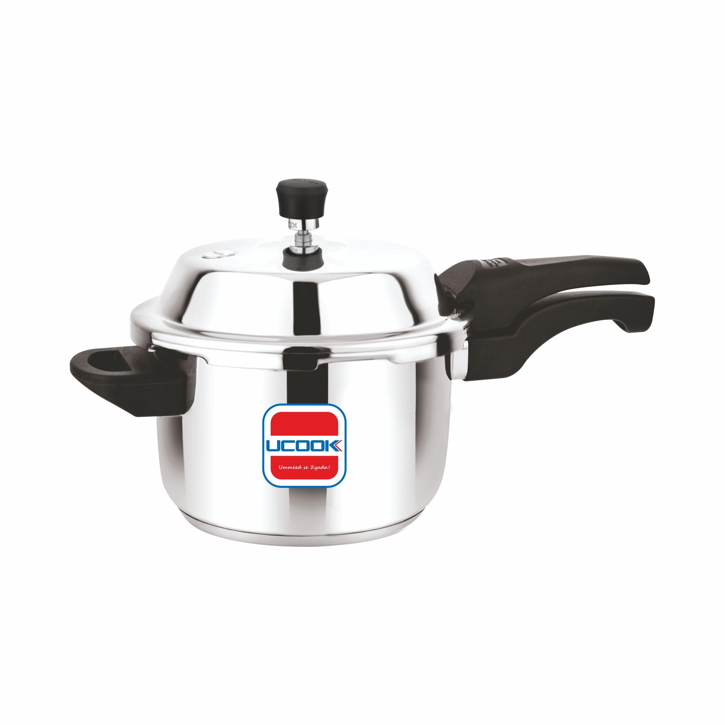 UCOOK By United Ekta Engg. Sandwich Bottom HD Stainless Steel Induction Base Outerlid Pressure Cooker, 3 Litre, Silver