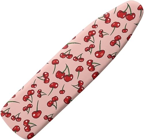 Funda y almohadilla para tabla de planchar de cereza con revestimiento de silicona de 4 capas, resistente a la abrasión y las manchas, borde