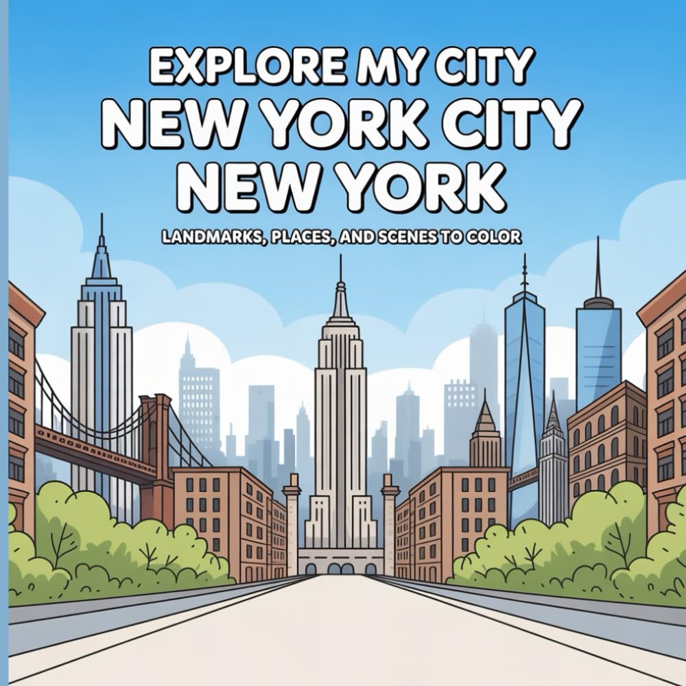 Explore My City: New York City, New York Coloring Book: Landmarks, Places, and City Scenes to Color (Explore My City Coloring Books)