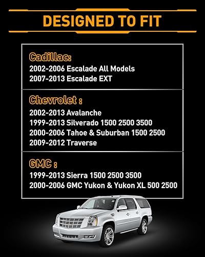 Miniatura 8 de LESAUCE Lámpara de matrícula LED completa, carcasa cromada, repuesto para Chevy Silverado 1500 2500 3500 Suburban Tahoe GMC Sierra Yukon XL, 6000 K,