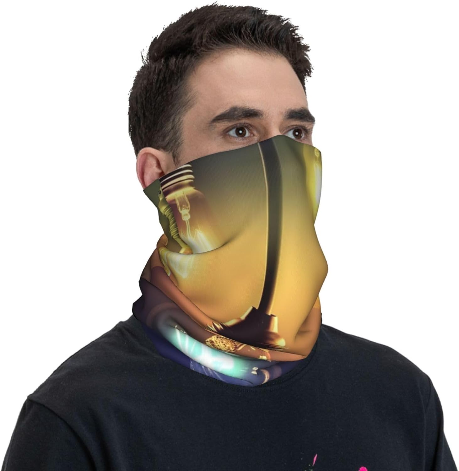 Light Bulbs Neck Gaiter Summer UV Protection Cooling Face Mask Scarf Sun Hood Bandanas for Men Women Breathable Face Cover Cycling Neck Warmer Headwear Hiking Balaclavas
