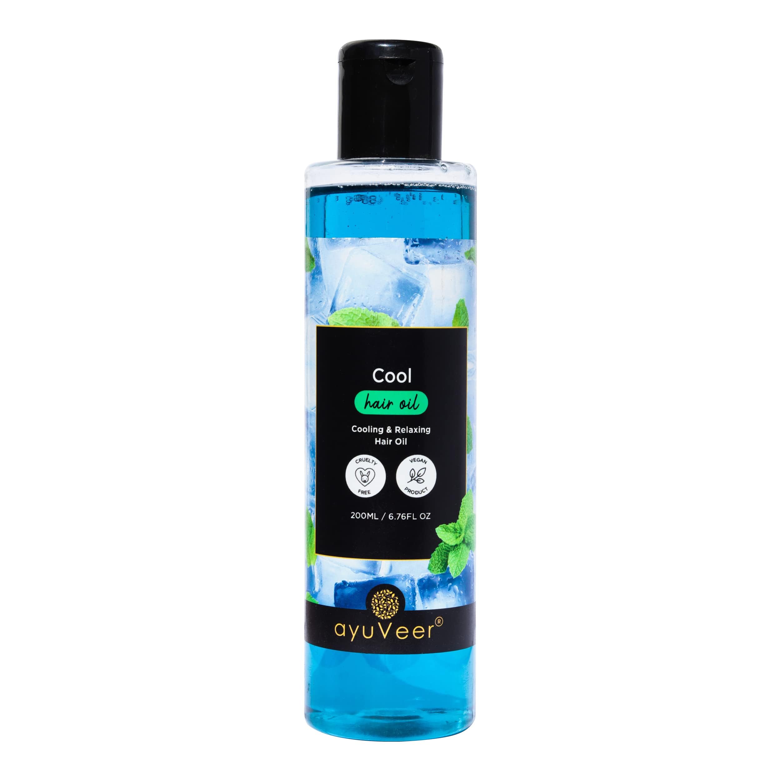 Ayuveer Cool Hair Oil | Organic Cooling Scalp Oil with Camphor & Menthol | Natural Hair Oil for Relaxation & Scalp Care | Suitable for All Hair Types | Lightweight Hair Growth Oil (200ml)-picture-46