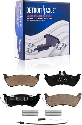 Miniatura 5 de Detroit Axle - Kit de freno trasero para Mercedes-Benz ML320 1998-2003, rotores de freno de disco ranurados perforados 03-05 ML350 Pastillas de