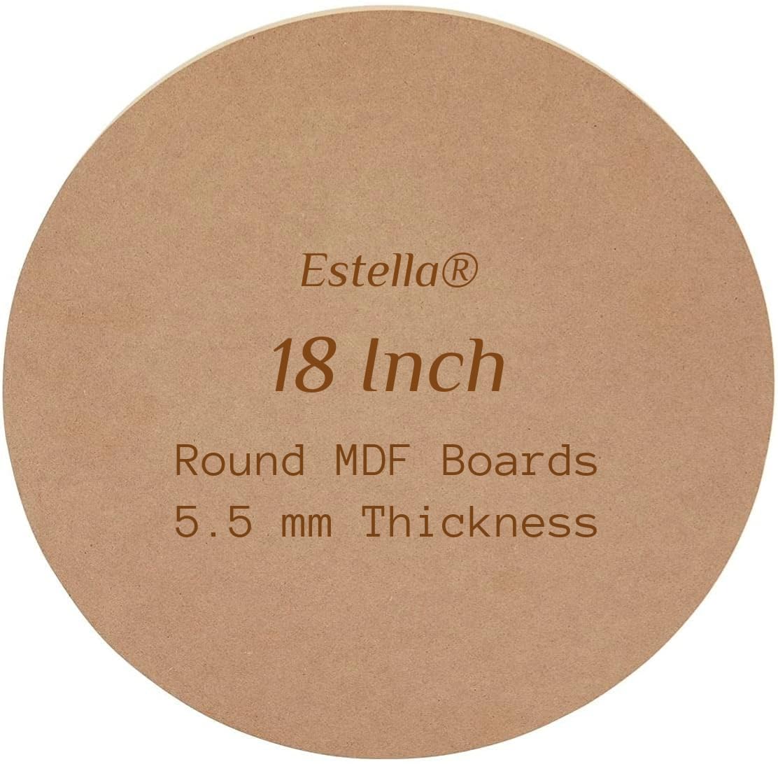 Estella® 18 Inch MDF Board for Art and Craft - Round Wood Circles for Art & Craft | Resin, Lippan, Mandala, Painting, Wall Hanging, Clock Making, Decoration (18 inches, 5.5 mm Thick)-image-17