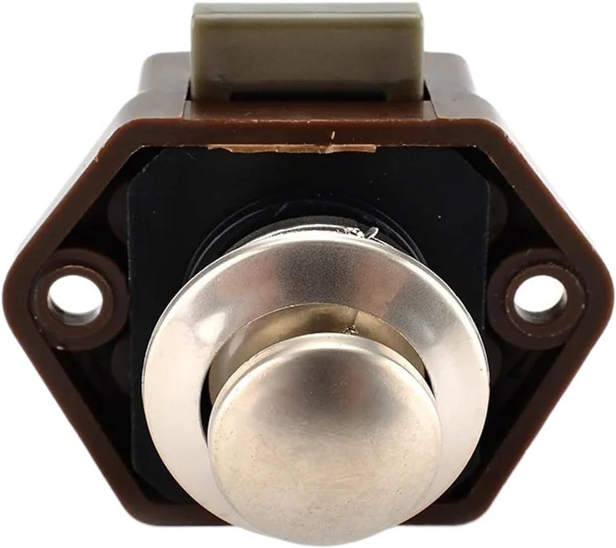 Camper Car Push Lock Diameter 20mm Caravan Boat Motor Home Cabinet Drawer Latch Button Locks for Furniture Hardware 1Pcs(Brown)