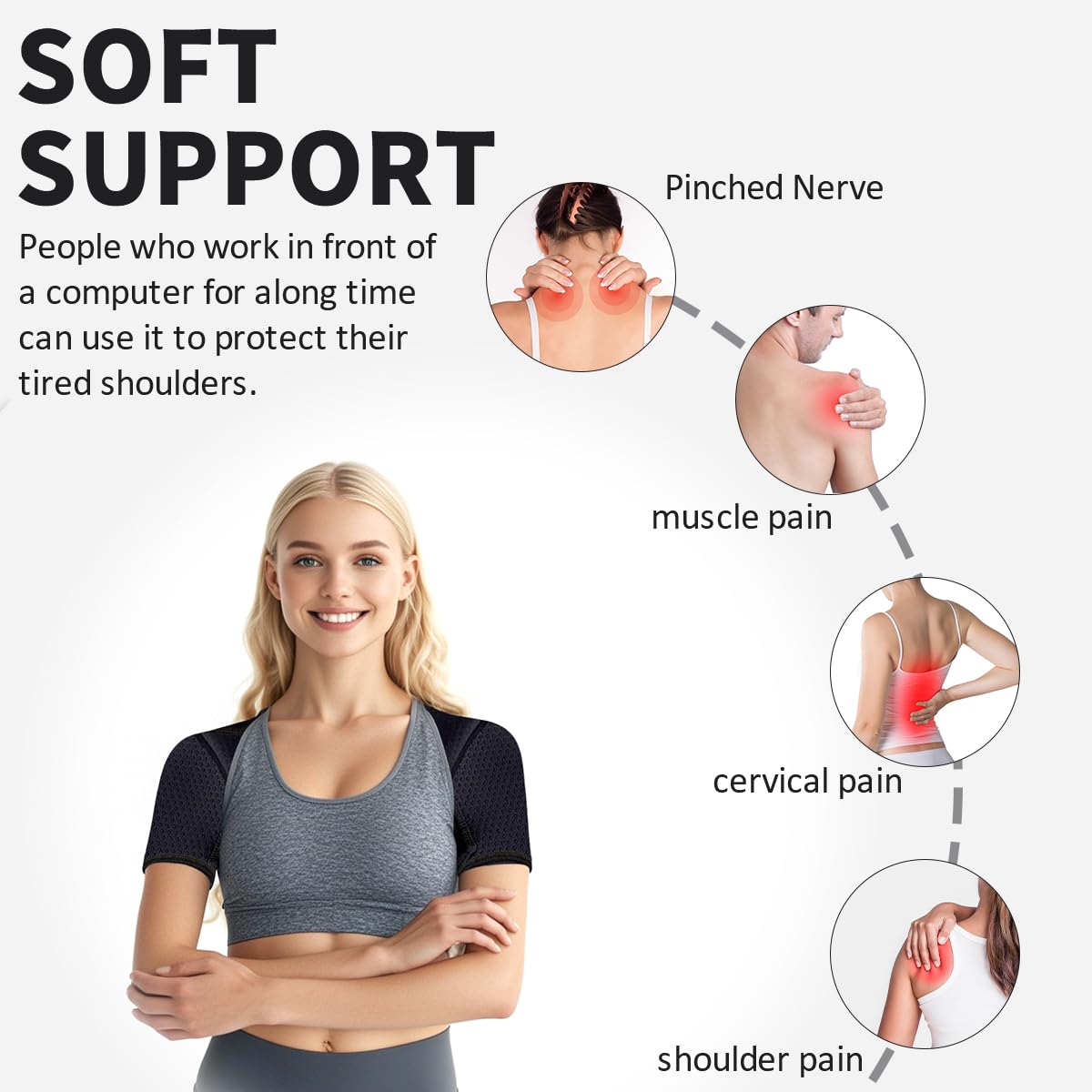 Double Shoulder Brace,Concealed Double Shoulder Brace for Sports Lovers,Comfortable and Breathable Shoulders Braces for Chronic Tendinitis Pain Relief,Outdoor Sports,Sleeping,Running(Medium) - Image 7