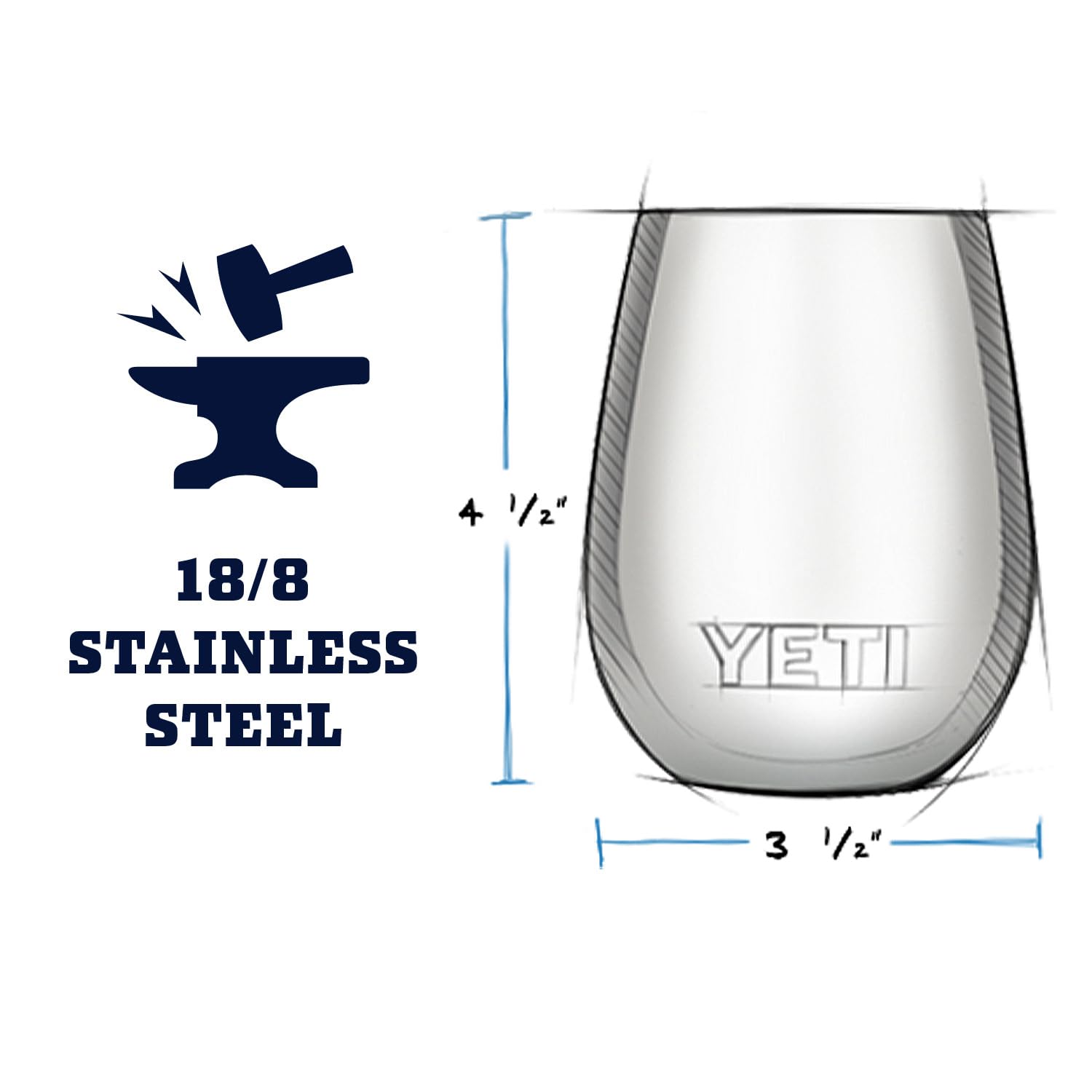 YETI Rambler Gobelet à vin isotherme en acier inoxydable avec couvercle MagSlider, 295 ml, vert camp