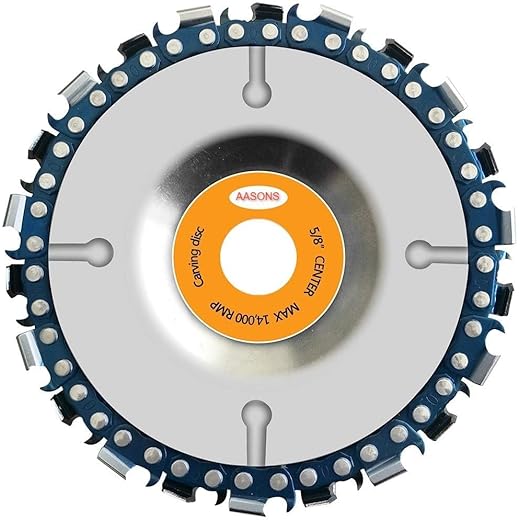 AASONS Wood Carving Disc, Depressed Centre Grinder Saw Disc for 4'' Angle Grinder, Chainsaw Grinding Wheel Chain Blade Circular Saw Shaping, Cutting, Carving Disc 100mm
