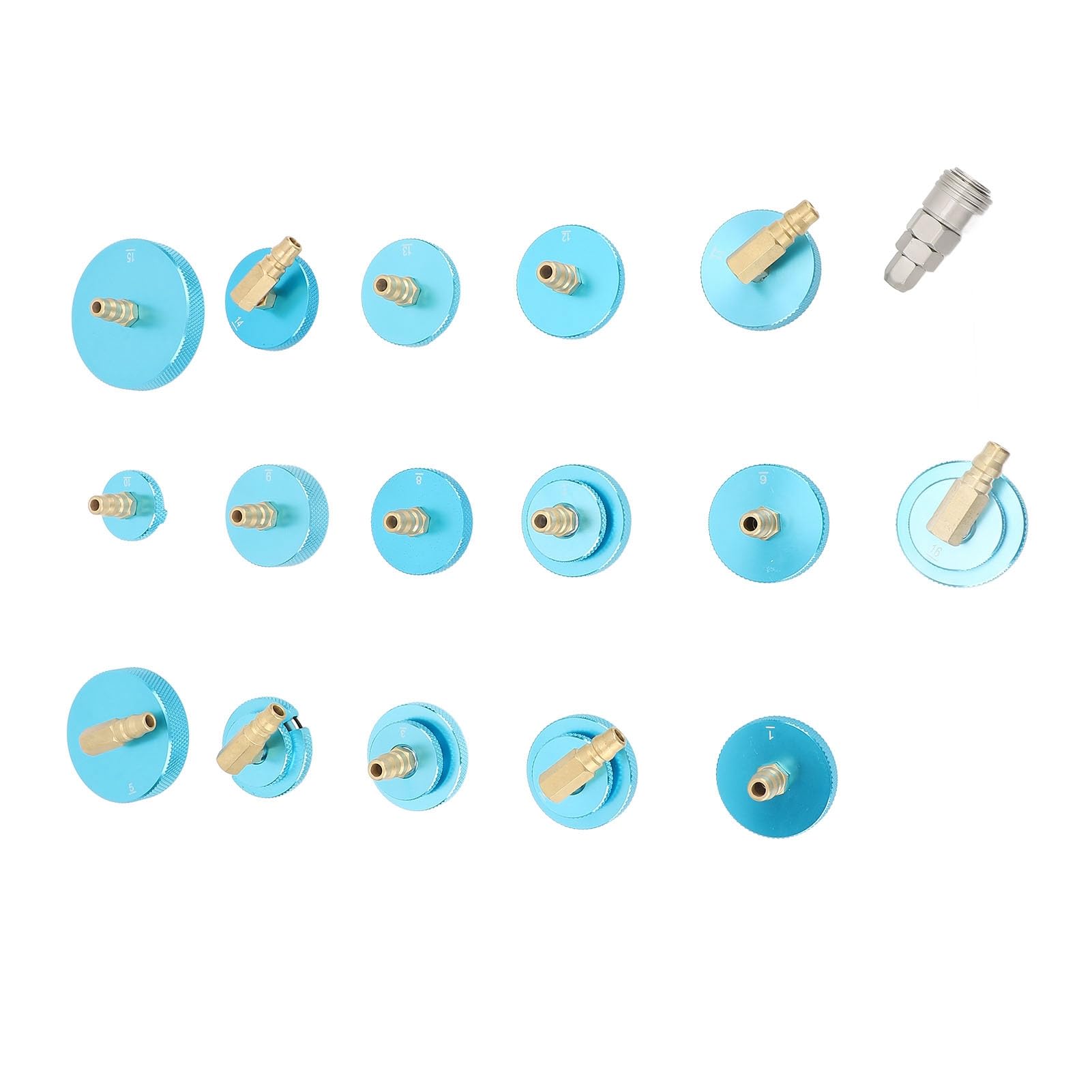17 - teiliges Hauptzylinder - Adapter - Set, Bremsflüssigkeits - Entlüftungswerkzeug aus Aluminiumlegierung mit Schnellanschluss für, deutsche, japanische, koreanische und