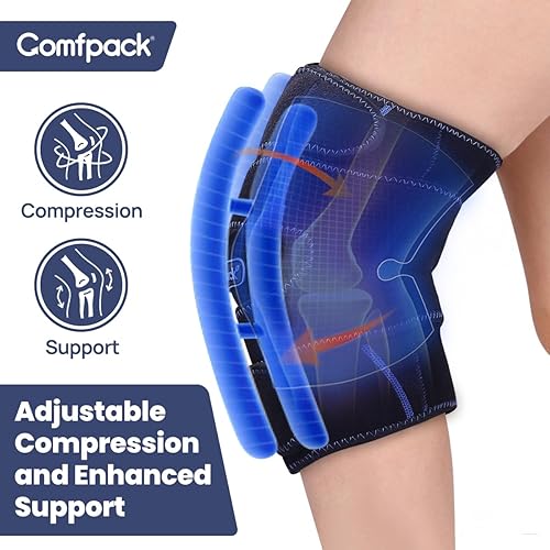 Miniatura 2 de Rodillera de compresión para lesiones deportivas, rodillera grande con bolsa de hielo para soporte de hinchazón y recuperación, esguinces, desgarro