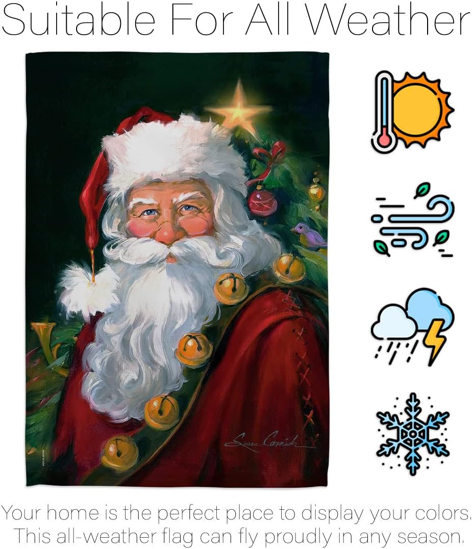 Santa Portrait Tapestry Christmas Gifts Feliz Navida Banner Room Indoor Winter Seasonal Breeze Decor Wall Art Patio Porch Lawn Garden Merry Xmas House Flag Outdoor Yard Decorations Made In USA
