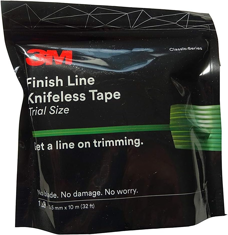 3M Finish Line Knifeless Tape KTSFL2, Trial Size, Green, 3.5 mm x 10 m