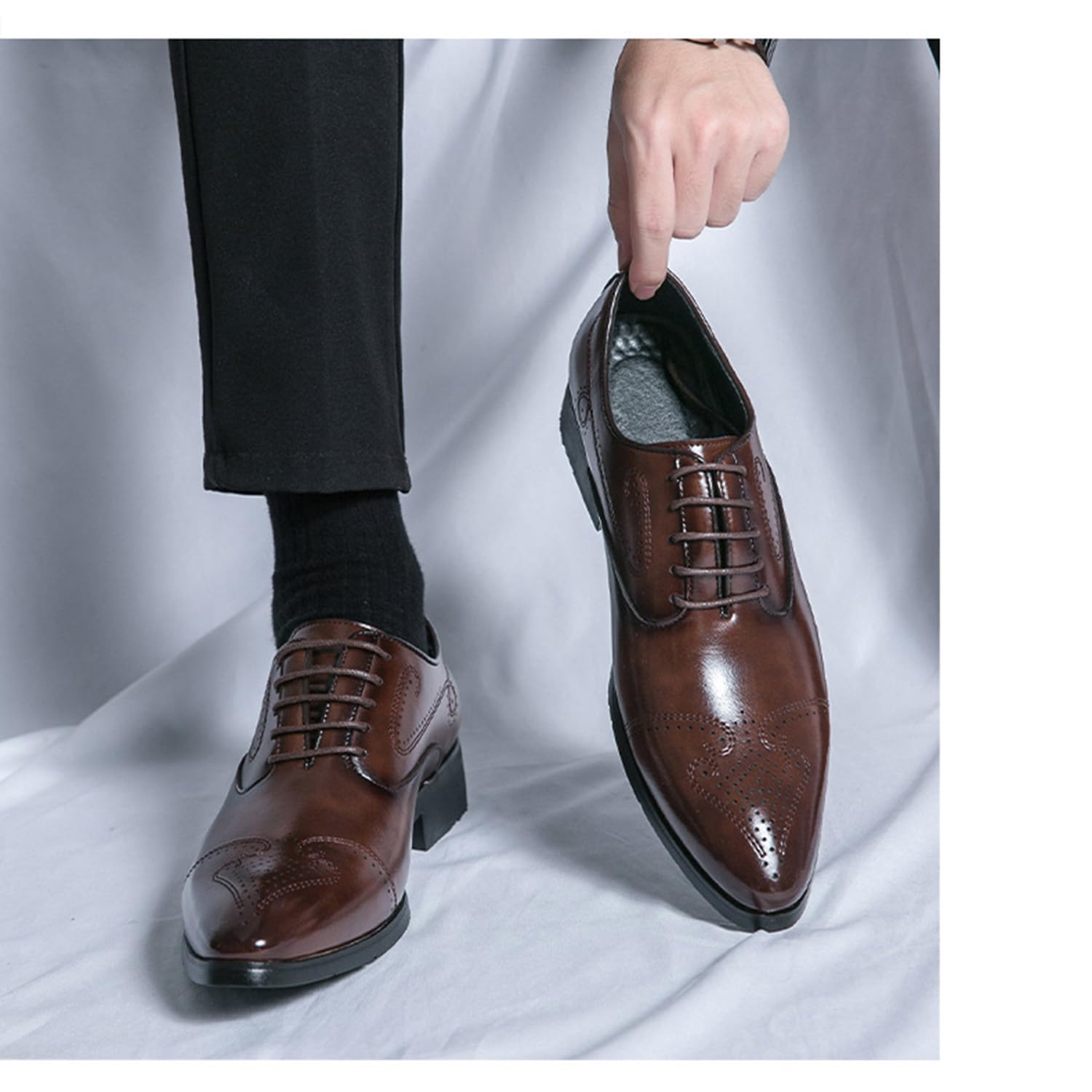 Scarpe Eleganti Uomo Scarpe di Bullock Scarpe da Sposa Scarpe Classiche Oxford Stringate Scarpe da Lavoro