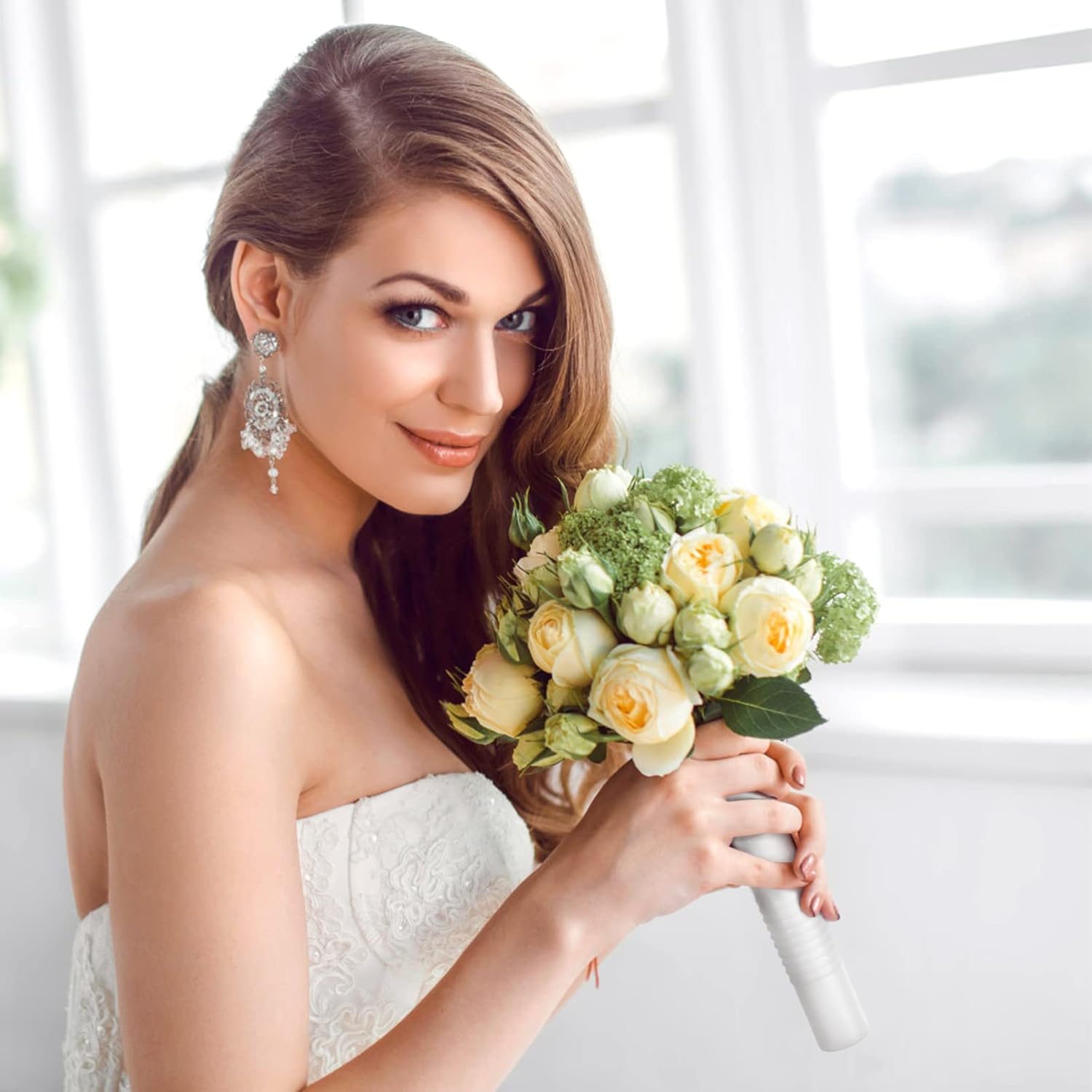 ARTIBETTER 12pcs Bouquets Holder Wedding Bridal Floral Handle DIY Wedding Bouquet Holders for Bride Artificial Flowers, Flowers Decoration Bridal Bouquet