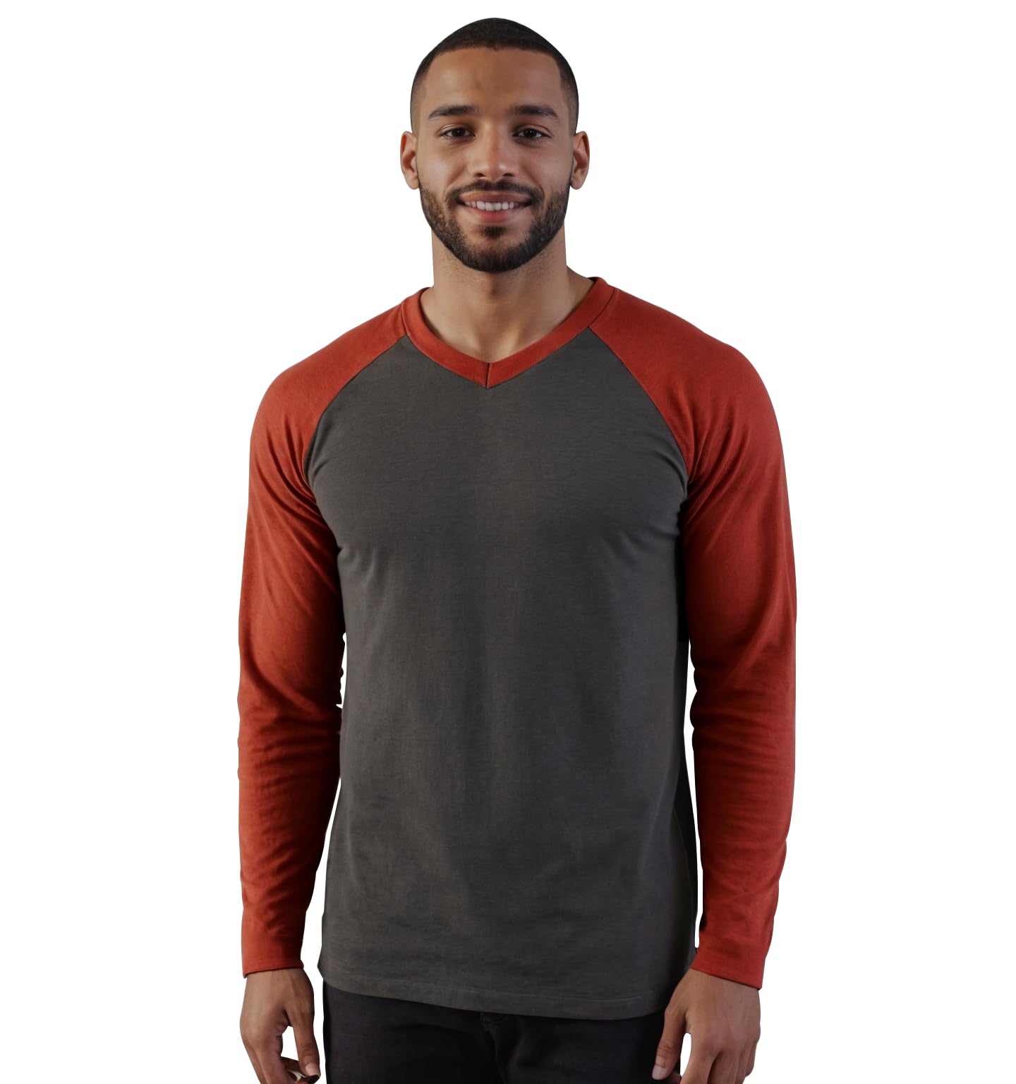 AIRDYNAM Mens V Neck T Shirts Classic Casual Active Cotton Baseball Style Mordern Fitted Tee Shirts