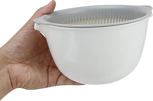 Miniatura 2 de EIKS Colador de cocina Cuenco colador 2 en 1 para ensalada, frutas y verduras, juego de cuencos de lavado desmontables
