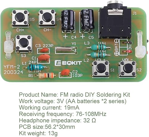Miniatura 5 de Kit de radio DIY, kit de radio FM Icstation 76MHZ-108MHZ, proyecto de soldadura, módulo de radio, kits de bricolaje, kit de práctica de soldadura