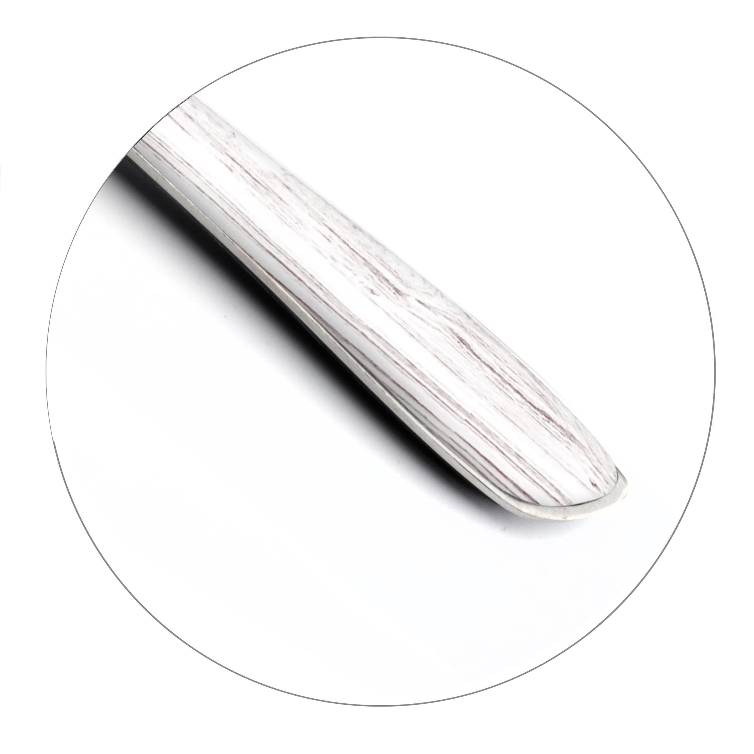 Amefa ECLAT Nature Cubertería de 24 Piezas de Madera Blanca, Acero Inoxidable