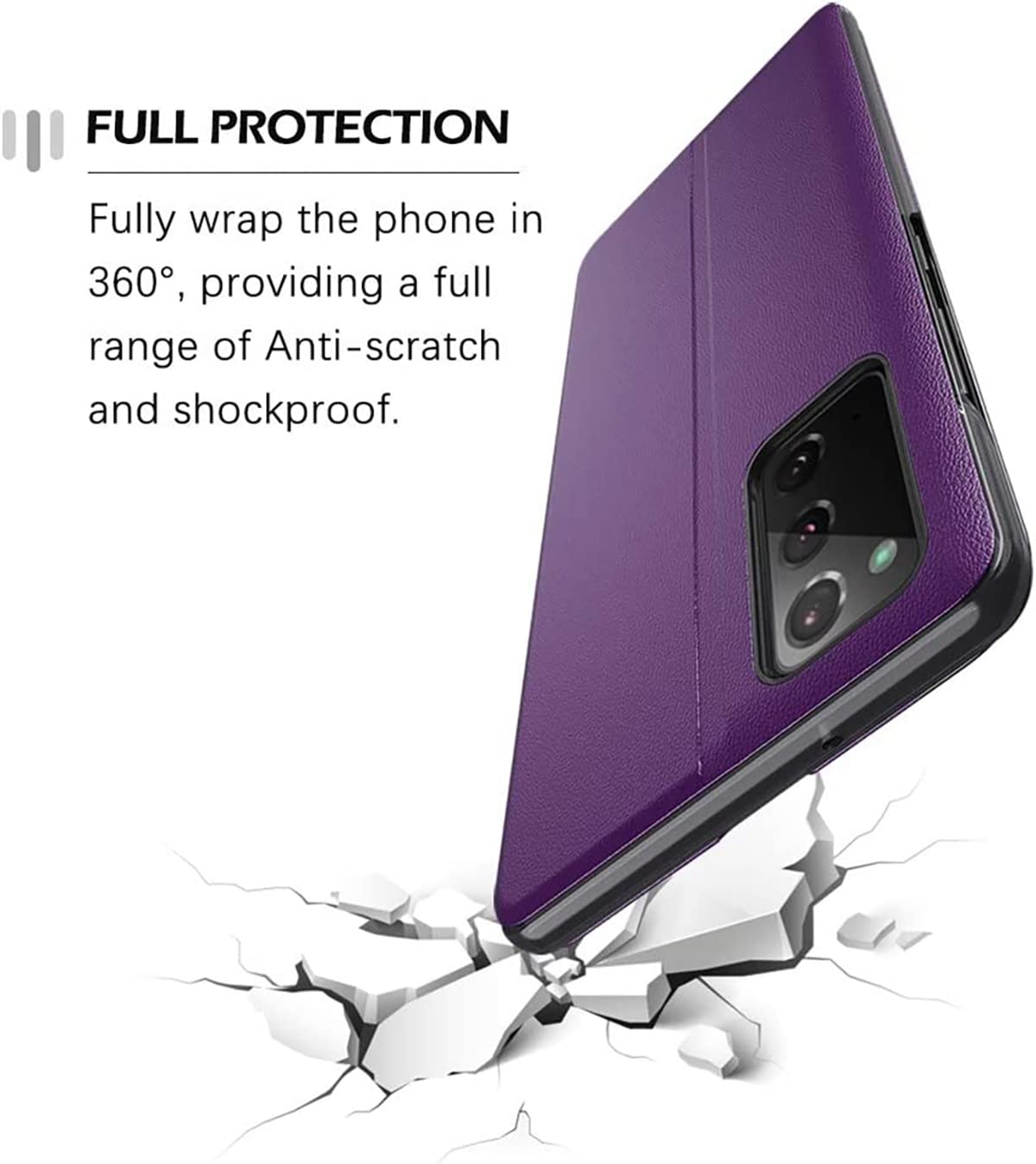 COMAKU Cover Specchio per Xiaomi Poco F5, Prime Custodia Smart View con Clear Schermo Finestra - Argento