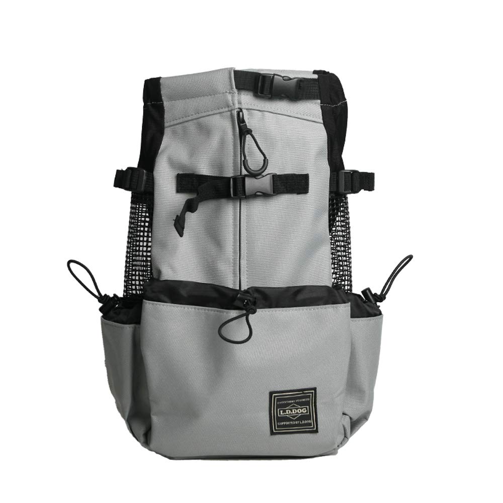 WoolalaLight Weight Pet Carrier Backpack for Small and Medium Dogs, Veterinarian Approved Safe Bag for Travel - Easy Take Space Saving - Grey S