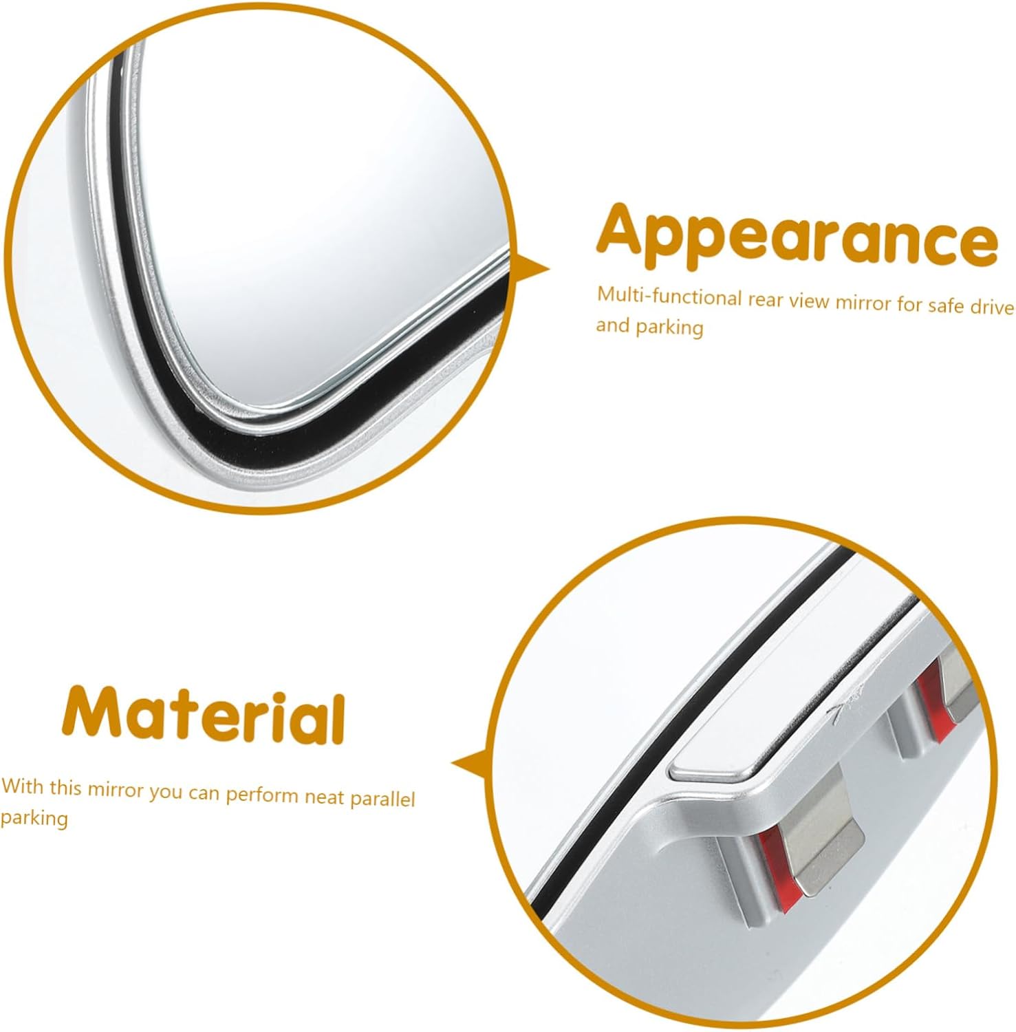 Zerodeko 360 Adjustable Mirror for Cars Enhanced Side View Safety for Parking Assistance and Eliminating Dead Zones Silver Right Side