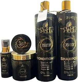 مجموعة من 5 قطع من زيلاين للعناية بالشعر بعد البروتين شامبو وبلسم وكريم حمام وسيروم وتصليح، خالية من الصوديوم