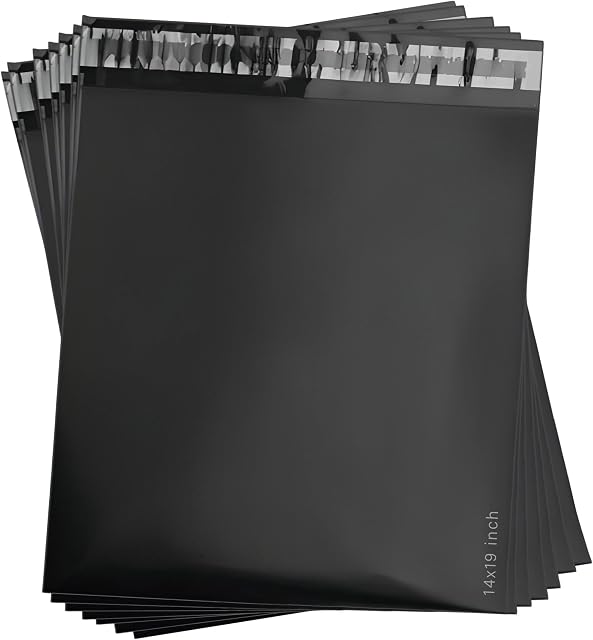 MXtore Postage Bags for Clothes - Pack of 20 - Black -14x19 inch Parcel Bags for Posting Clothes - Self Seal Postal Bags Packaging Bags Tear Resistant Mailing Bags Shipping Bags