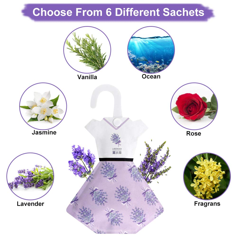Buy GOLRISEN Wardrobe Air Freshener Sheets,6 Pack Scented Sachets Bags