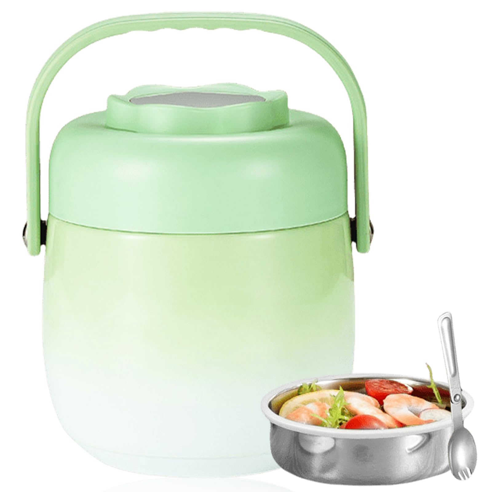 Thermos Alimentaire Grande Capacité Lunch Box Isotherme 1500ml Acier Inox - 3 Compartiments - Conservation Chaud/Froid - Étanche Thermos Pappa Neonati