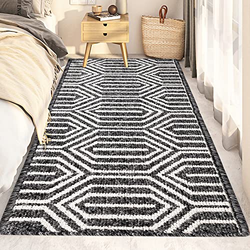 Refetone Runner Rug For Hallway Rug Washable Runner Mat Non Slip For Entryway Entrance Kitchen Laundry Room Rug - 20"X59", Black #TOP3