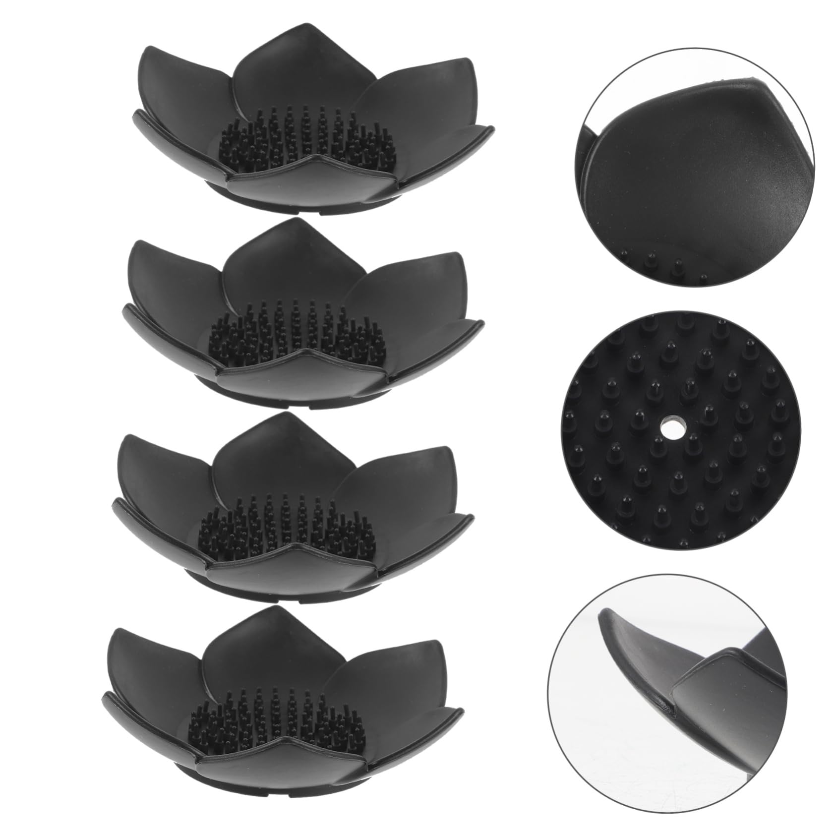 Alipis 5 Set Portasapone In Silicone Lotus Portasapone Scarico Spugna Da Bagno Scolapiatti Piatti Viaggio Scarico Portatile Asciutto Doccia Vassoio Da 4 pezzi * 5