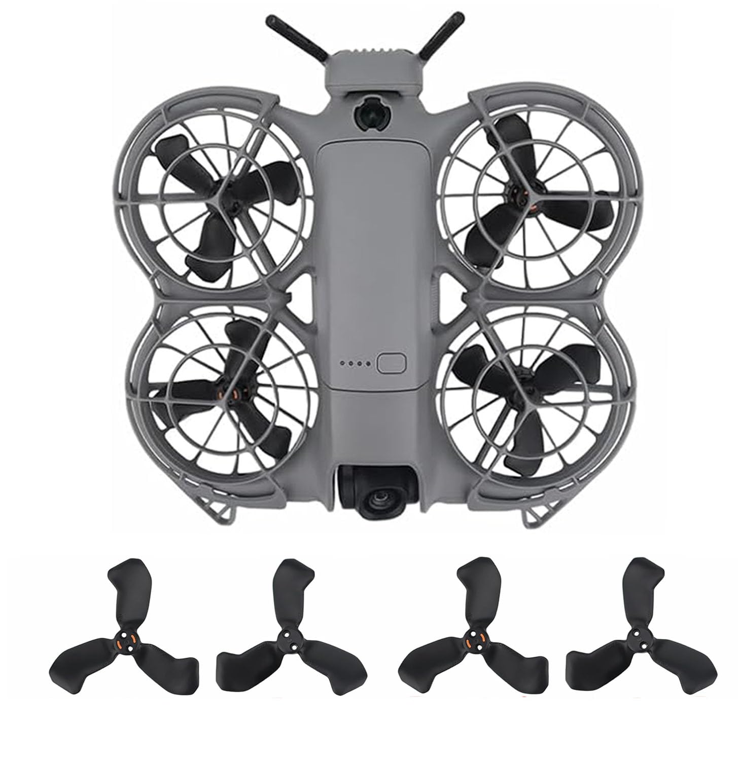 Hesupy 4PCS Propellers for DJI Neo 2, Colorful Wing Propeller Paddles Replacement Spare Prop Low Noise Wings Parts with Screws Kit for Neo 2 Drone Accessories (Black)