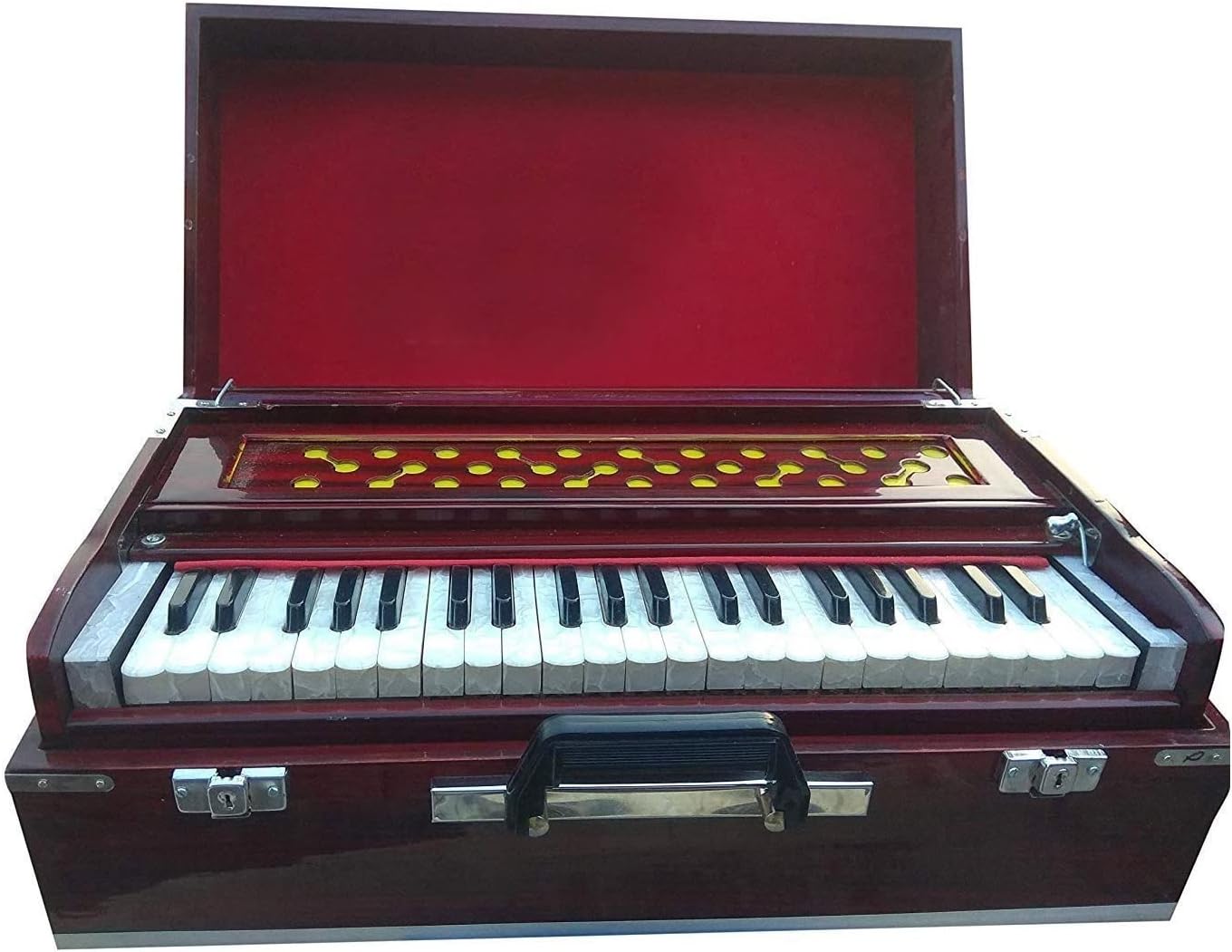 SG MUSICAL Folding Harmonium, 42 Keys, Coupler Function, 3.25 octave, Multifold Bellow Premium Quaity Harmonium