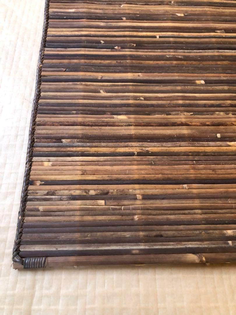 新品】稀少品天然素材黒色高級籐むしろ220 × 250cm 稀少品天然素材
