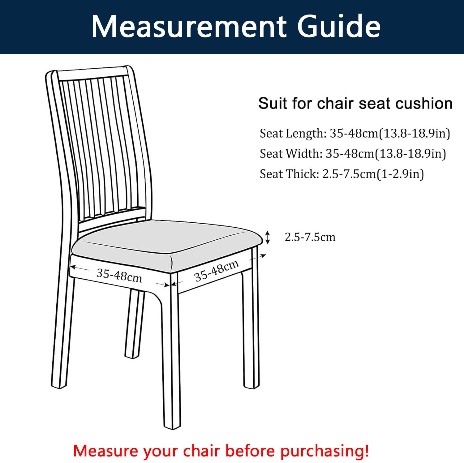 Fundas de asiento impermeables de piel sintética para sillas de comedor