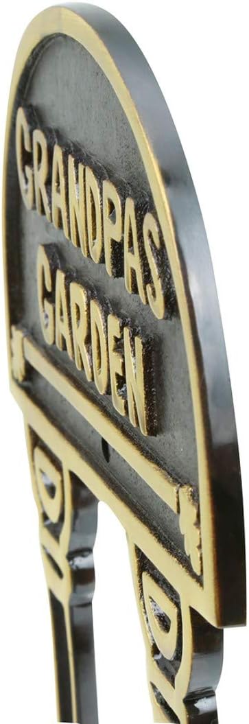 Renovators Supply Manufacturing Grandpas Garden Sign 11 1/16 In. L X 4 3/8 In. W Solid Brass Grandpas Garden Sign With Lacquered Finish With Mounting Hardware