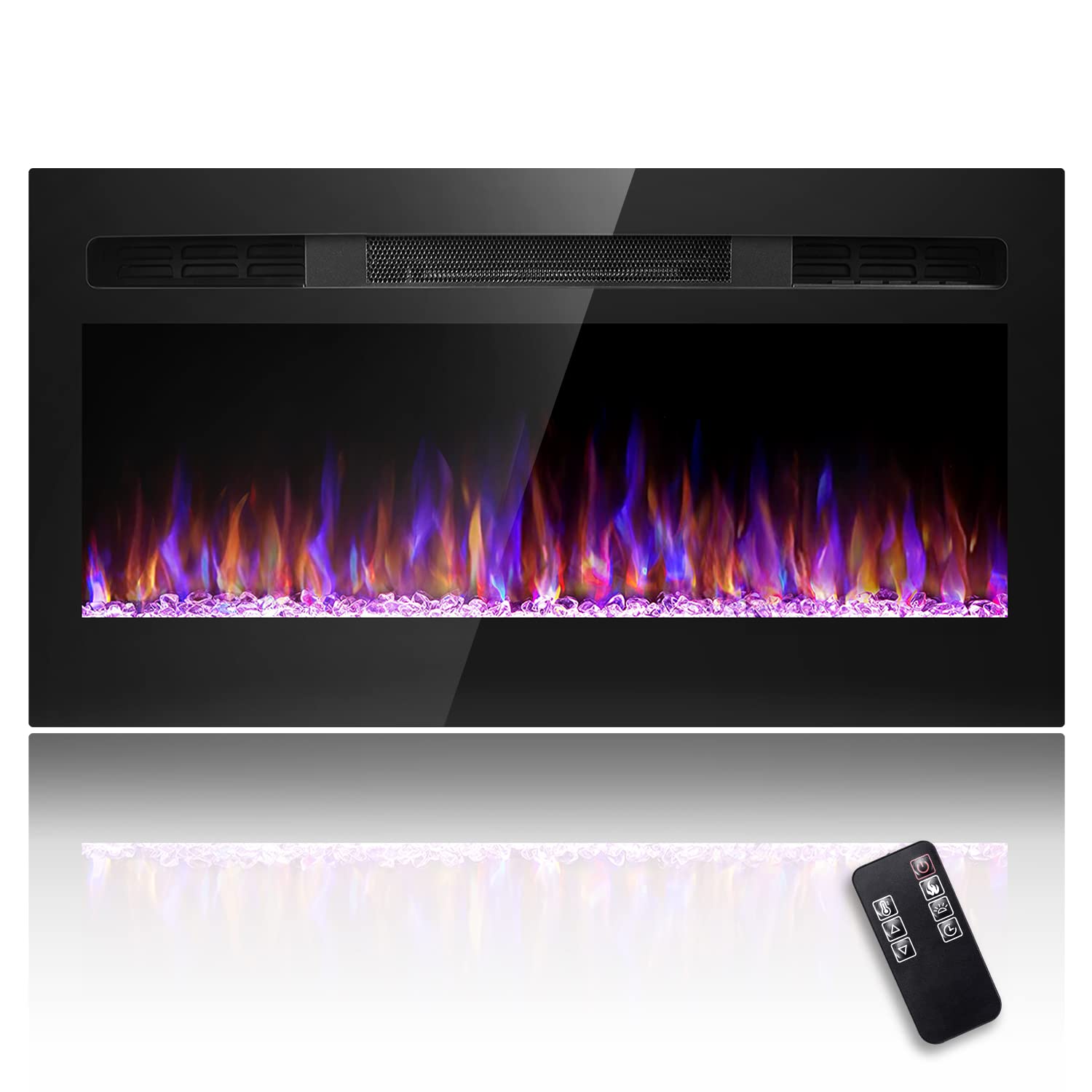 Buy 31 Inch Electric Fireplace, Recessed and Wall Mounted Fireplace