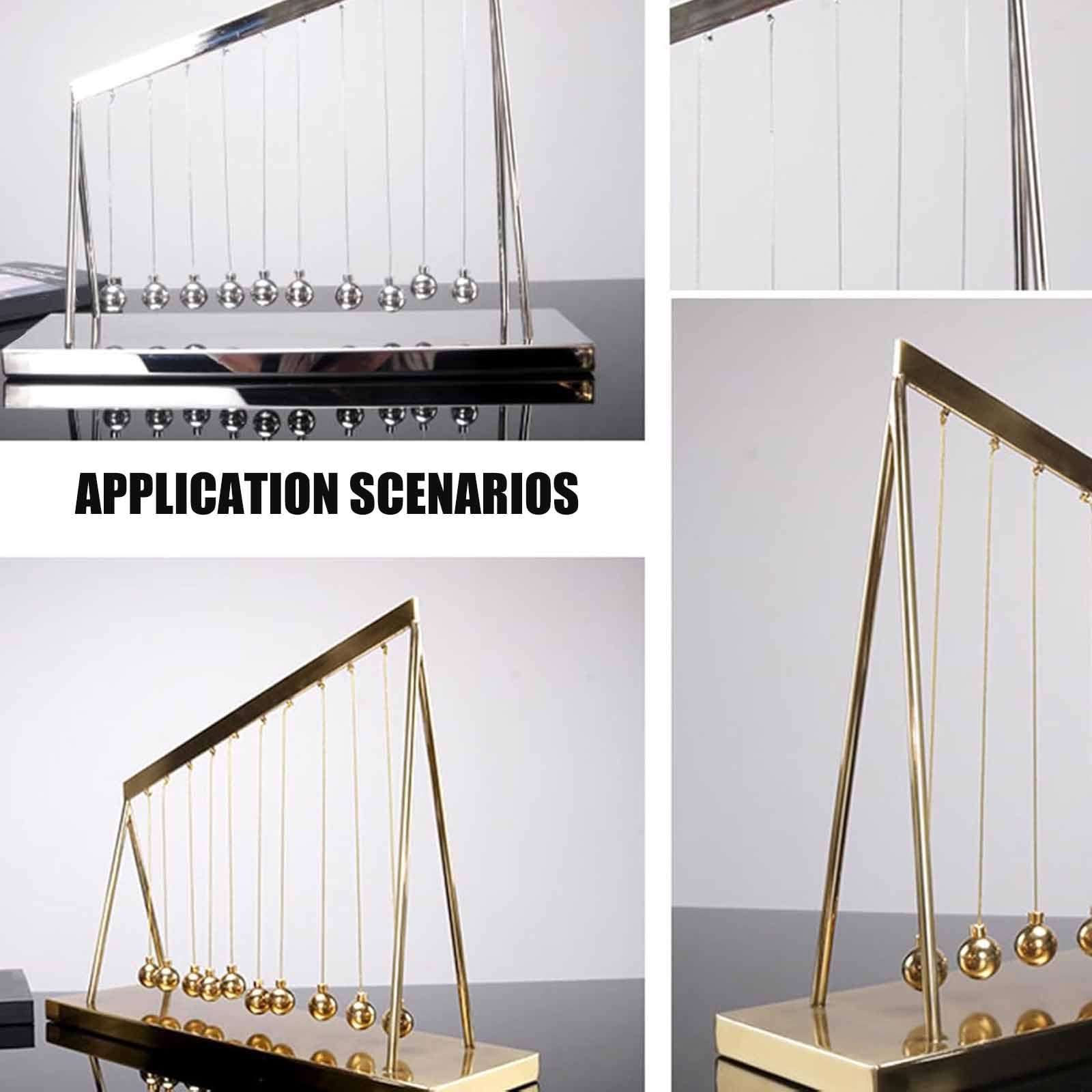 Balles d'équilibre cinétiques Newton, 10 boules en métal, décoration de bureau, décoration scientifique anti-stress, avec jusqu'à 7 minutes d'action de pendule