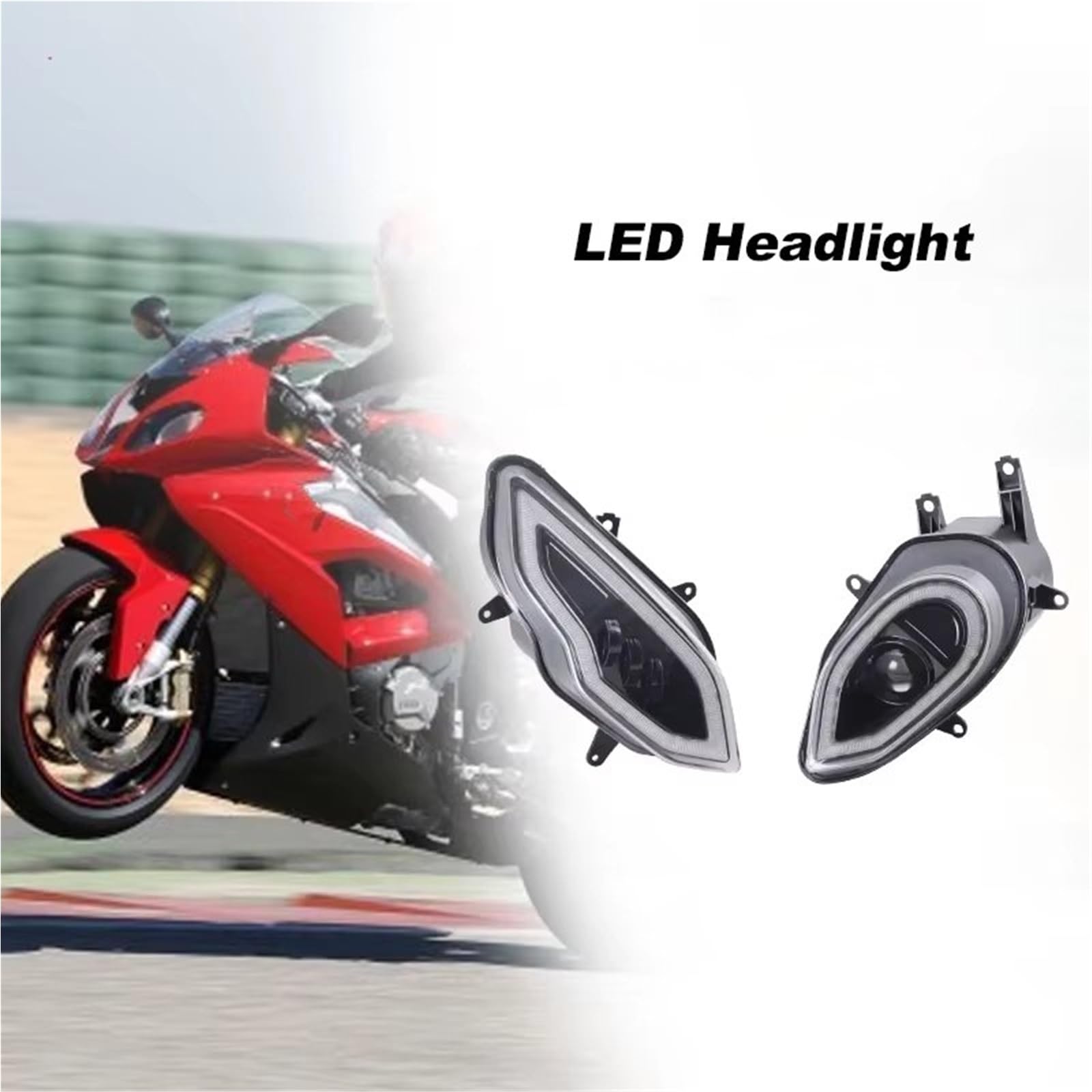 Faro Anteriore Moto per BMW per S1000RR 2015 2016 2017 2018 Moto LED Angelo Halo Faro di Montaggio