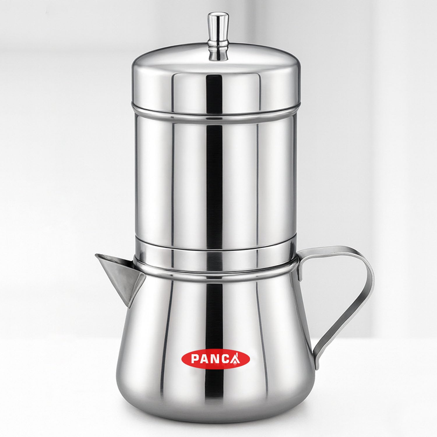 PANCA Stainless Steel Premium Filter Coffee Maker With Handle, Mocha Coffee Pot 4-6 Cups, Large, 250ml (304 Grade SS)-image-22