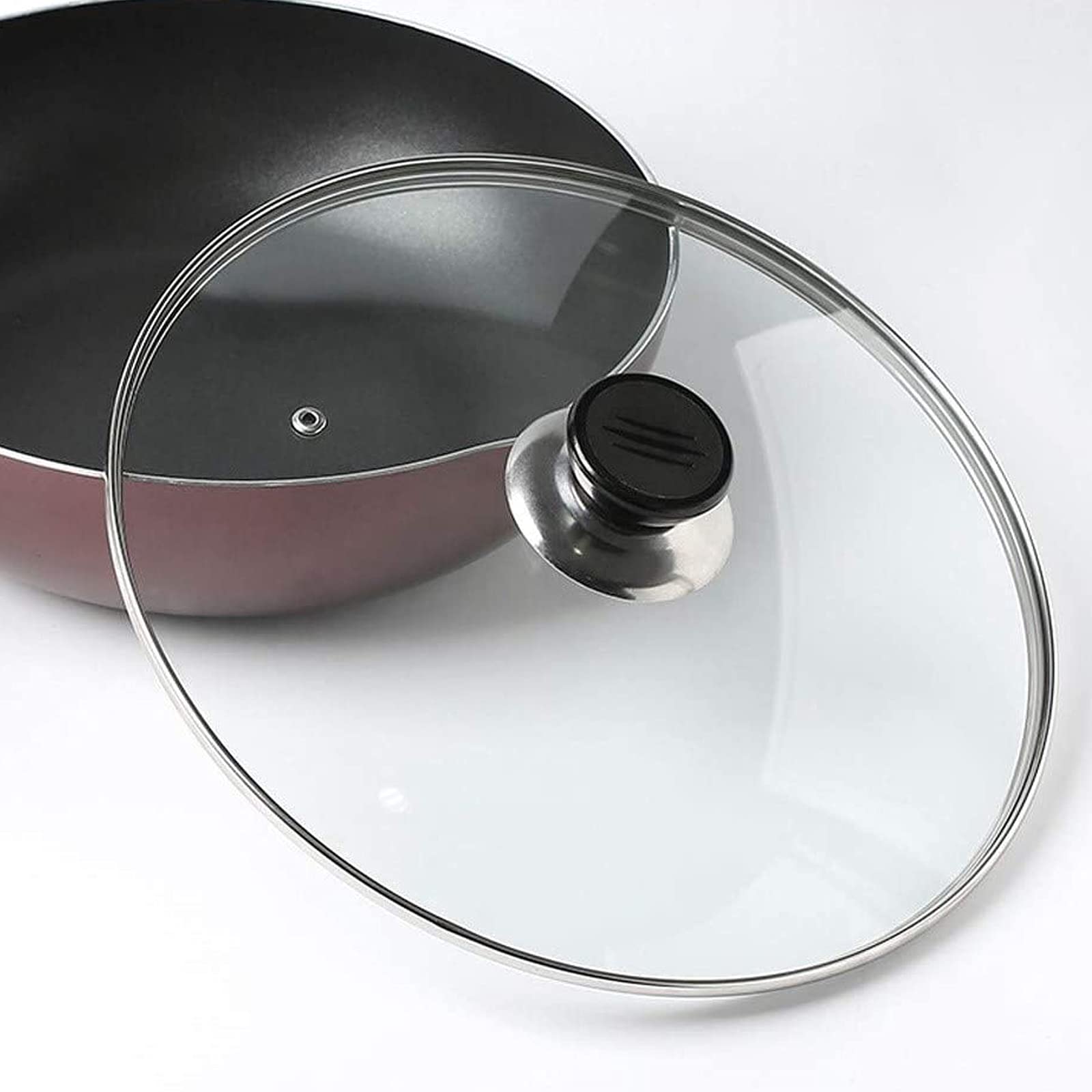 Pfannendeckel, Topfdeckel, gehärtetes Glas, Bratpfanne, Dampfgarer, Haushaltspfannenabdeckung, universeller Ersatz-Pfannendeckel (24 cm)