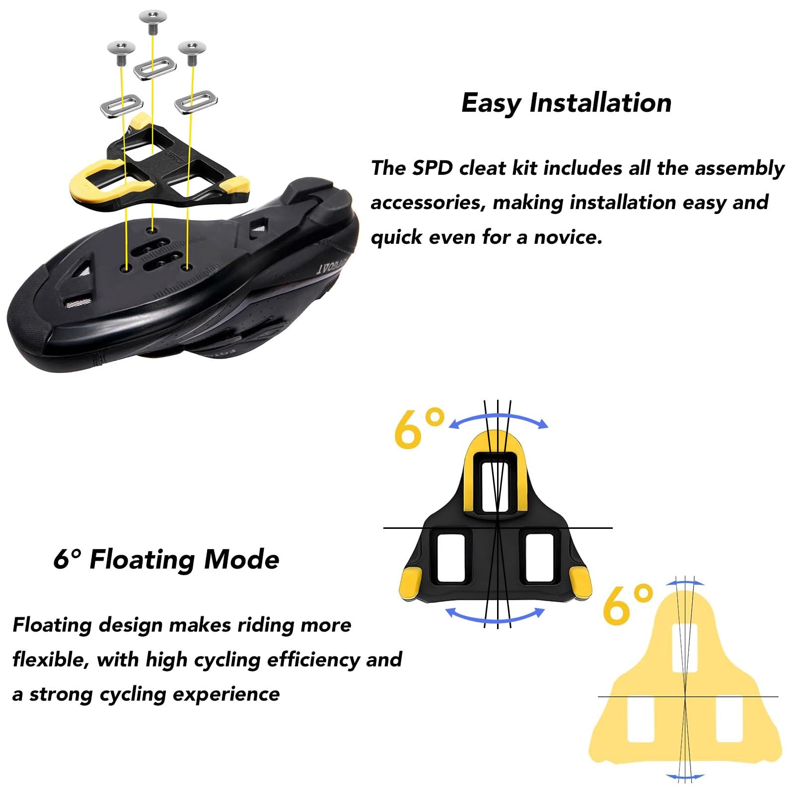 Tacchette Bici da Corsa, Compatibili con Pedali Shimano SPD-SL SH11/SH12/SH10 Attacchi Scarpe Bicicletta Antiscivolo Tacchetti Sostitutive Cleats per Indoor Outdoor Ciclismo Corsa Bike