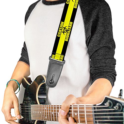 Buckle-down Sangle de guitare – Attention Biohazard Noir/jaune – 5,1 cm de large – 29–137,2 cm de long - Les Beatles, Paul McCartney, John Lennon, RIngo Starr, George Harrison Buckle-down Sangle de guitare – Attention Biohazard Noir/jaune – 5,1 cm de large – 29–137,2 cm de long – Image 3