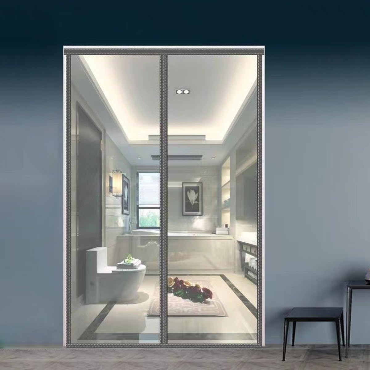 Ntdmsfwm One Color Transparent Insulated Door Curtain Pvc Magnetic Thermal Door Cover Magnetic Thermal Insulated Door Curtain Clear Magnetic Self Thermal Door Curtain For Patio Balcony Door Cold Protection(90X200cm)