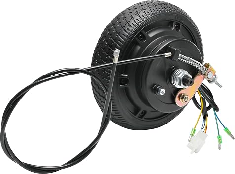 36V 250W Scooter Hub Motor Kit with 6.5 Inch Wheel 6.5x2C Solid Tire + Drum Brake Cable, Brushless Hub Motor Wheel for Scooter Mini Bike Go Kart E-Bike Wheelbarrow Motorcycle Bicycle Trolley