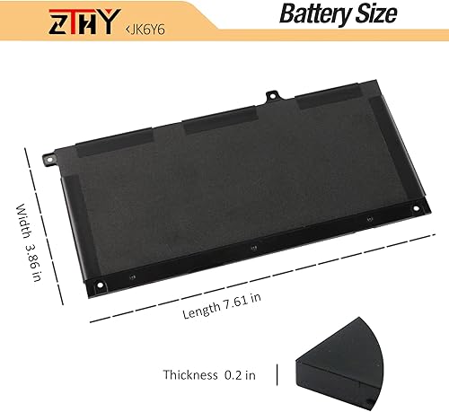 Miniatura 7 de ZTHY JK6Y6 - Batería de repuesto para laptop Dell Latitude 3410 3510 Vostro 5300 5401 5501 Inspiron 5300 5401 5408 5501 5508 5400 7405 7300 7500 2